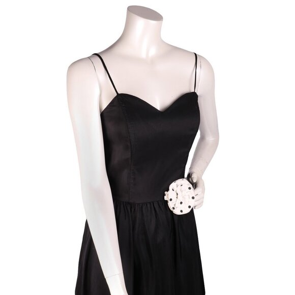 Vintage Jessica Satin Acetate Midi Dress Sweetheart Neckline Spaghetti Straps - Picture 2 of 10